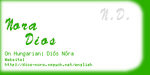 nora dios business card